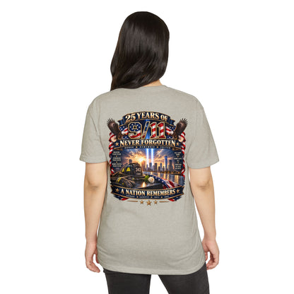 9/11 Memorial T-Shirt – "25 Years of 9/11 Never Forgotten" Tribute Tee