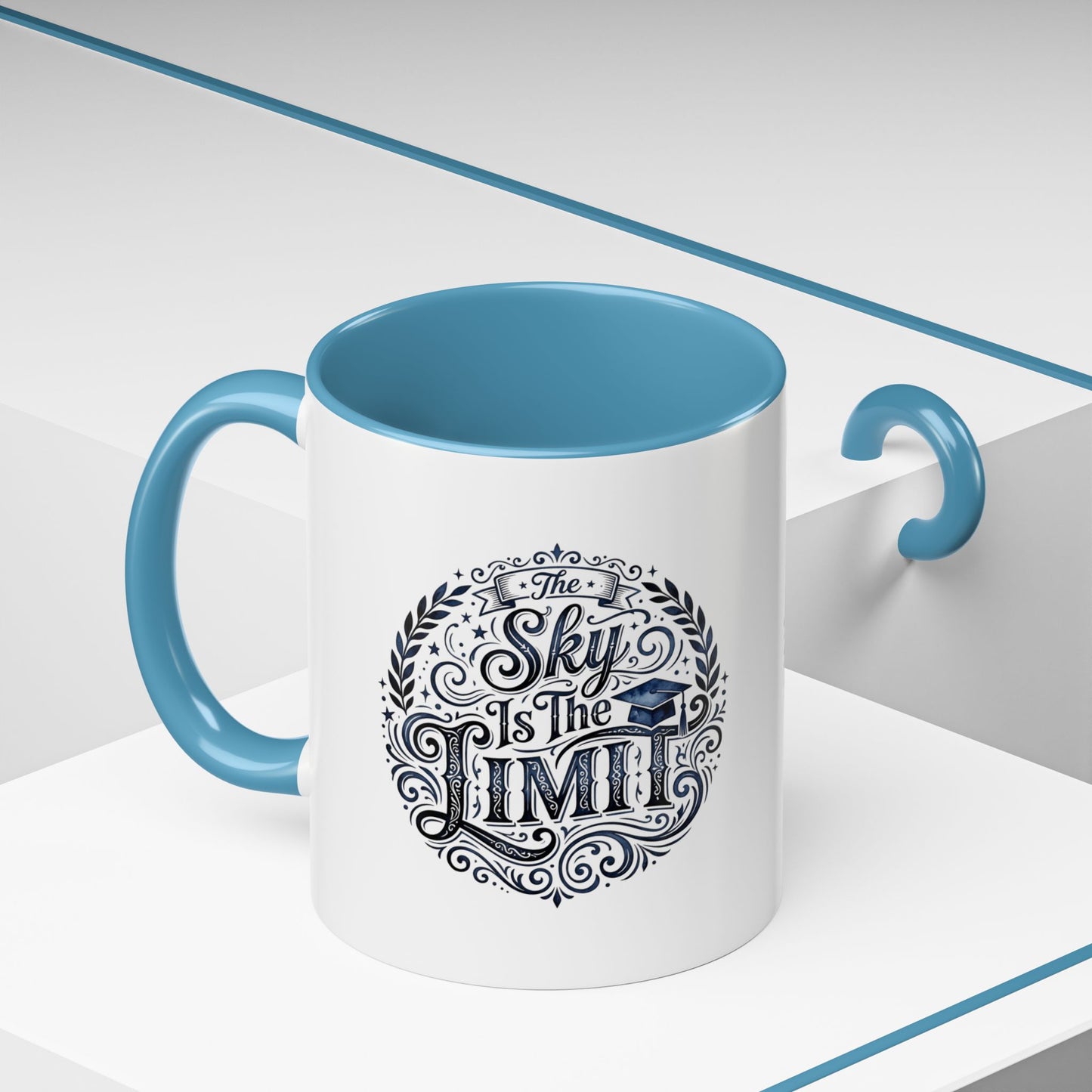 Accent Coffee Mug — “The Sky Is The Limit” Inspirational Graduation Coffee Mug