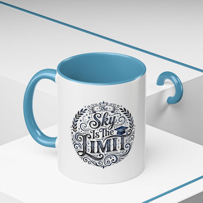 Accent Coffee Mug — “The Sky Is The Limit” Inspirational Graduation Coffee Mug