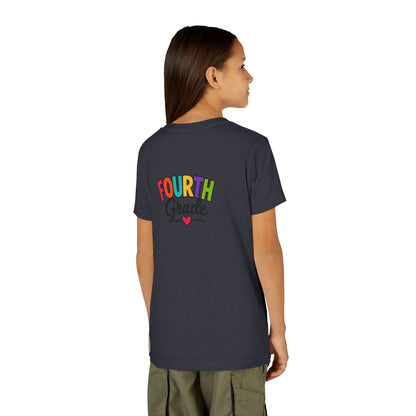 Fourth Grade Youth Tee — Colorful Back-to-School Shirt with Heart