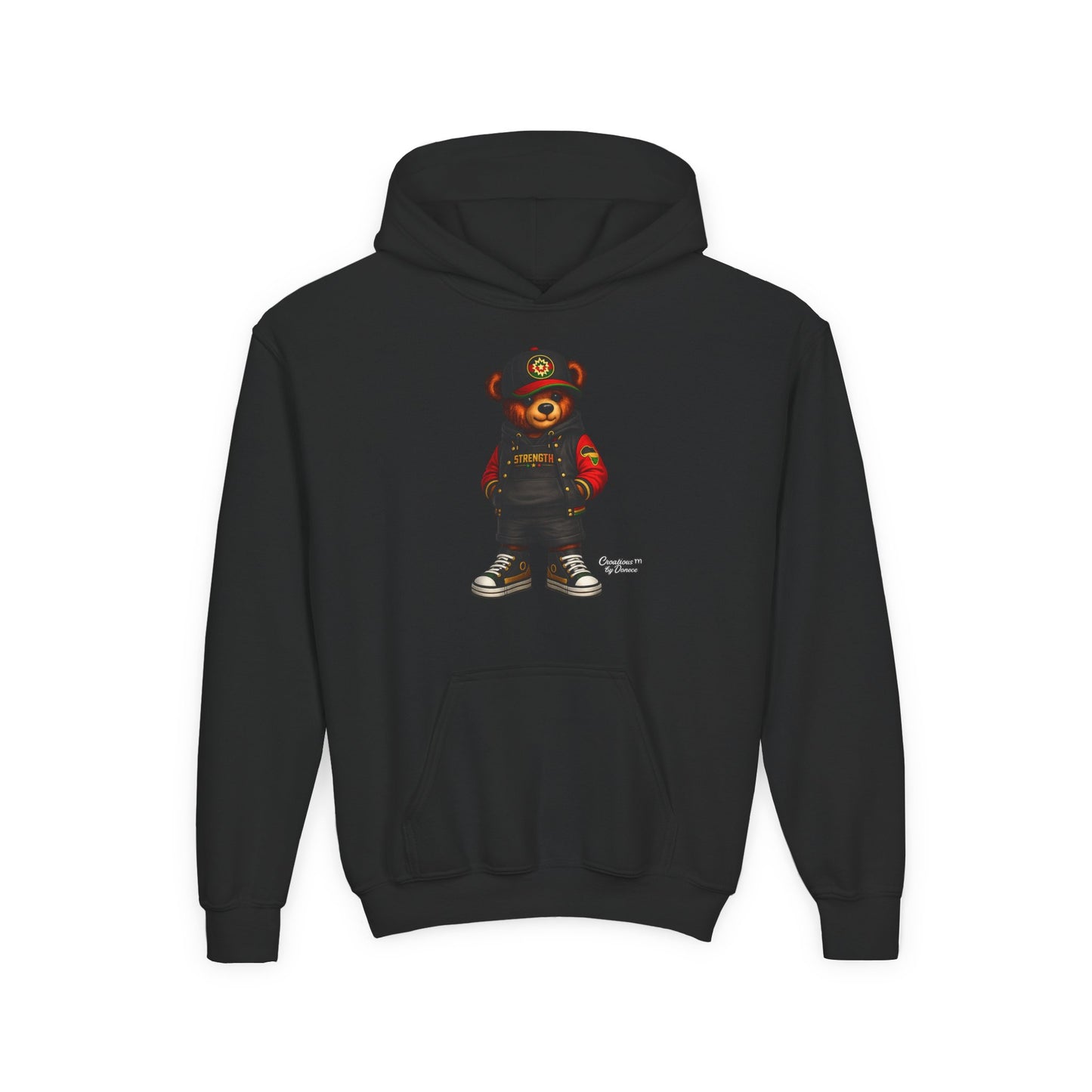 Youth Bear Hoodie – Streetwear Teddy Graphic Pullover for Kids