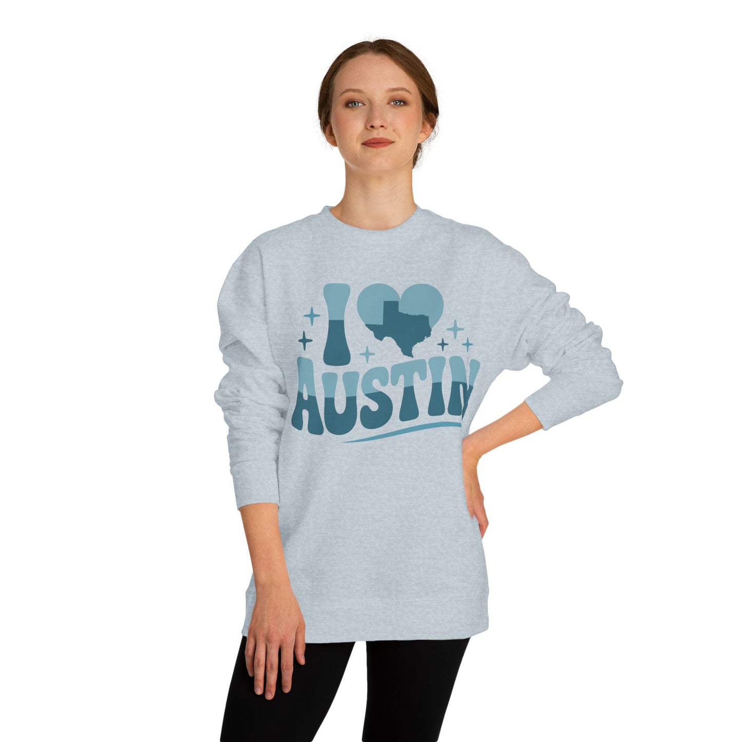 Austin Love Crewneck Sweatshirt — Retro I  Austin Graphic