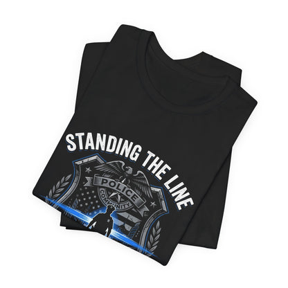 Police Thin Blue Line Badge T-Shirt — Support Law Enforcement Tee