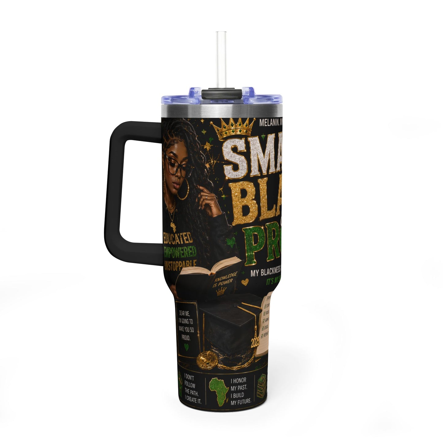Smart, Black & Proud 40oz Vacuum Tumbler