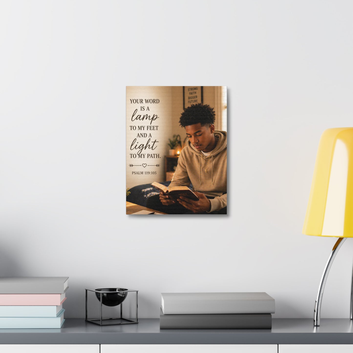 Stretched Canvas - "Your Word Is A Lamp" Psalm 119:105 Christian Wall Art