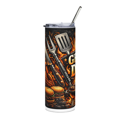 Grill Dad 20oz Stainless Steel Tumbler – BBQ Grillmaster Travel Cup