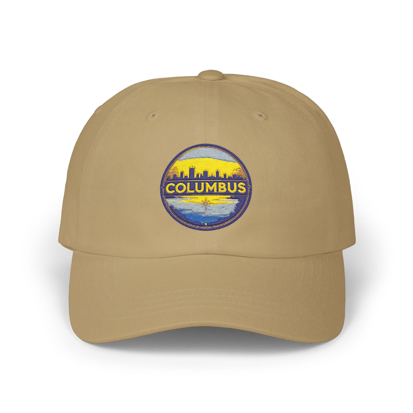 Columbus Skyline Dad Cap - Embroidered Vintage Sunset Patch