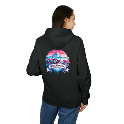 Washington State Skyline Hoodie — Retro Mt. Rainier Travel Pullover