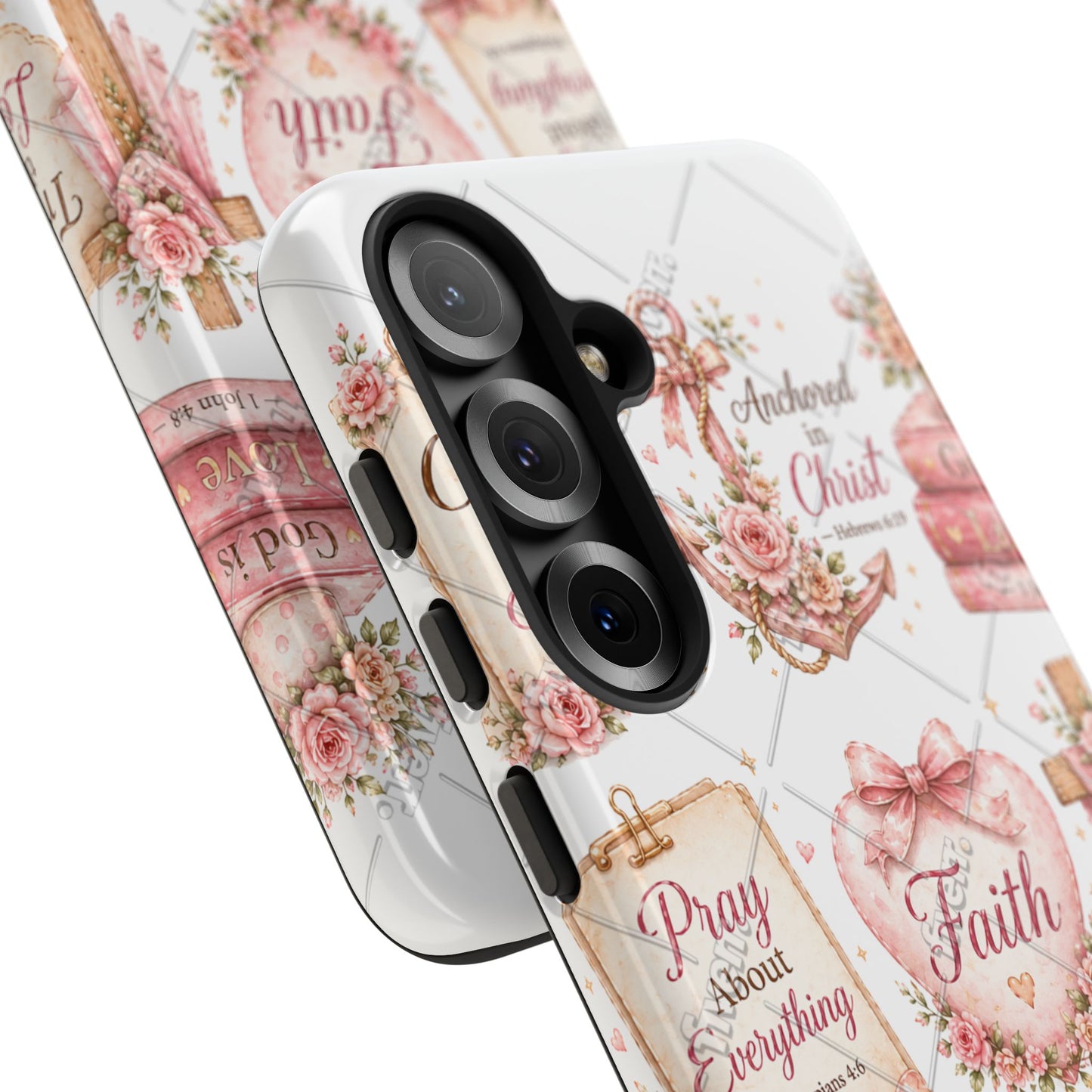 Faith Floral Phone Case – Christian Inspirational Scripture iPhone Cover (Choose Joy, Pray, Faith)