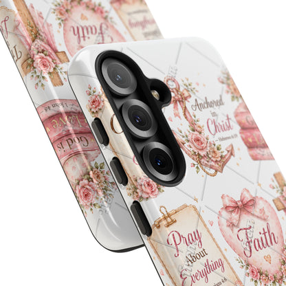 Faith Floral Phone Case – Christian Inspirational Scripture iPhone Cover (Choose Joy, Pray, Faith)