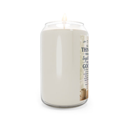 Inspirational Scripture Soy Candle — "All Things Work Together for Good" 13.75oz