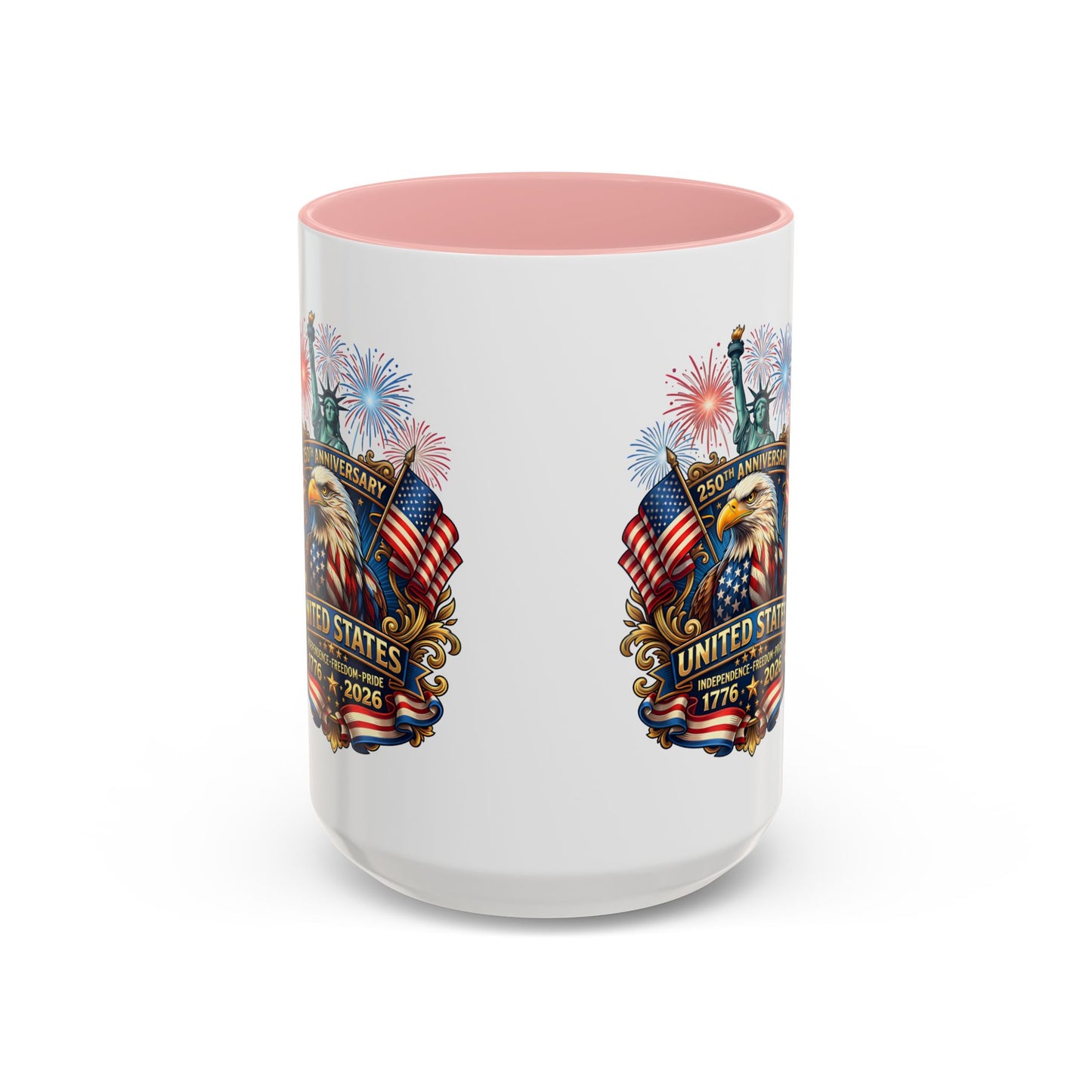 Patriotic Coffee Mug — United States 250th Anniversary Eagle & Fireworks (11/15oz)