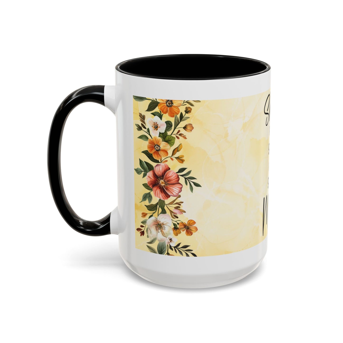 She Is Mom Floral Accent Coffee Mug — 'She is Peace, She is Home' Mother's Day Gift