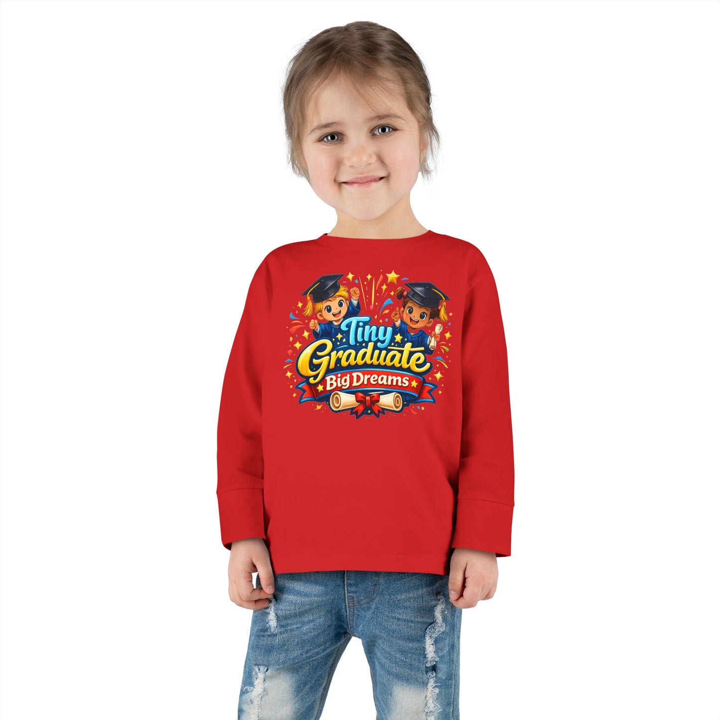 Toddler Tee - "Tiny Graduate Big Dreams" Long Sleeve Graduation Shirt