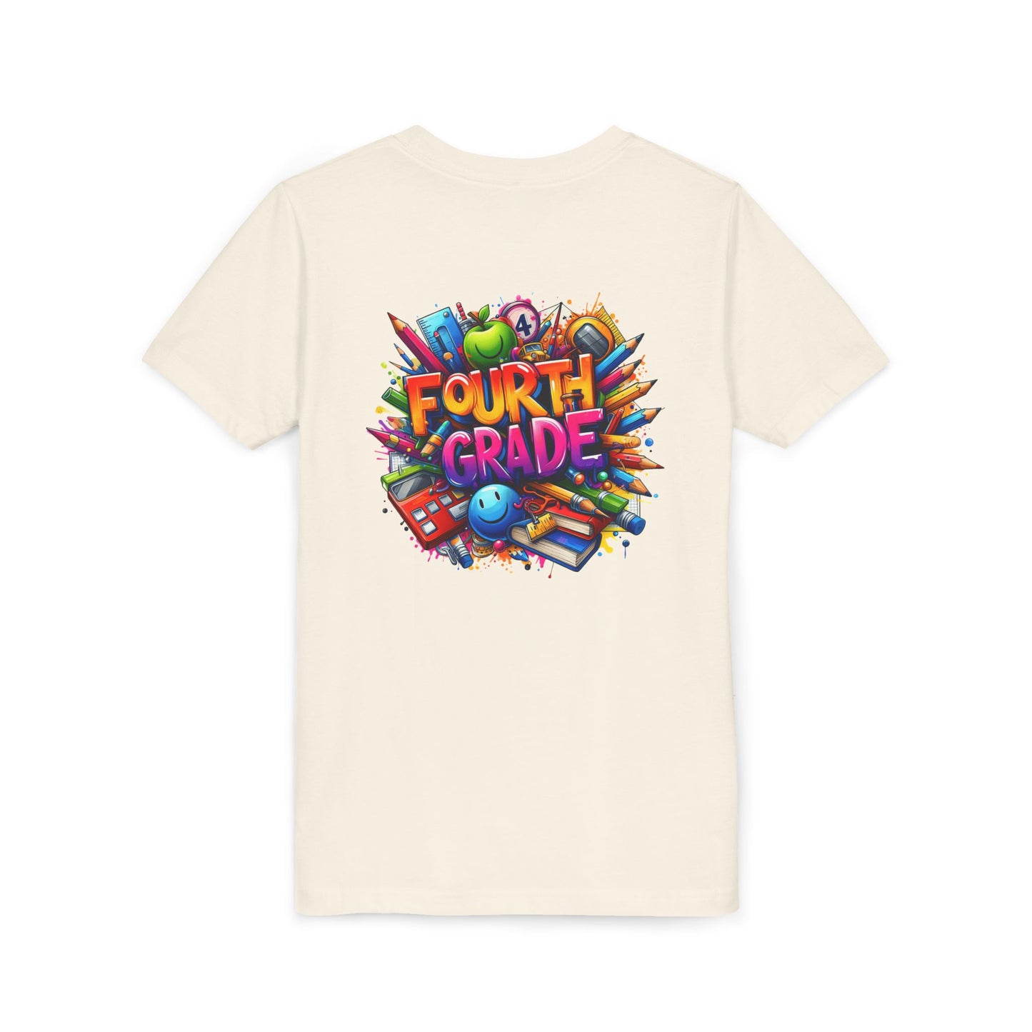 Fourth Grade Youth T‑Shirt – Colorful School Supplies Back to School Tee