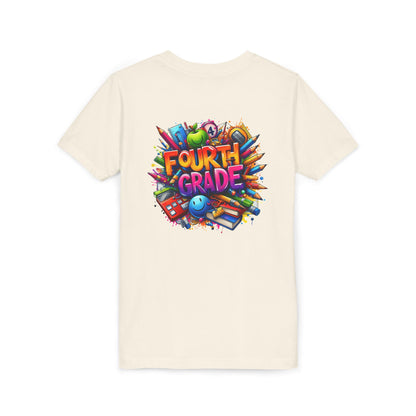 Fourth Grade Youth T‑Shirt – Colorful School Supplies Back to School Tee