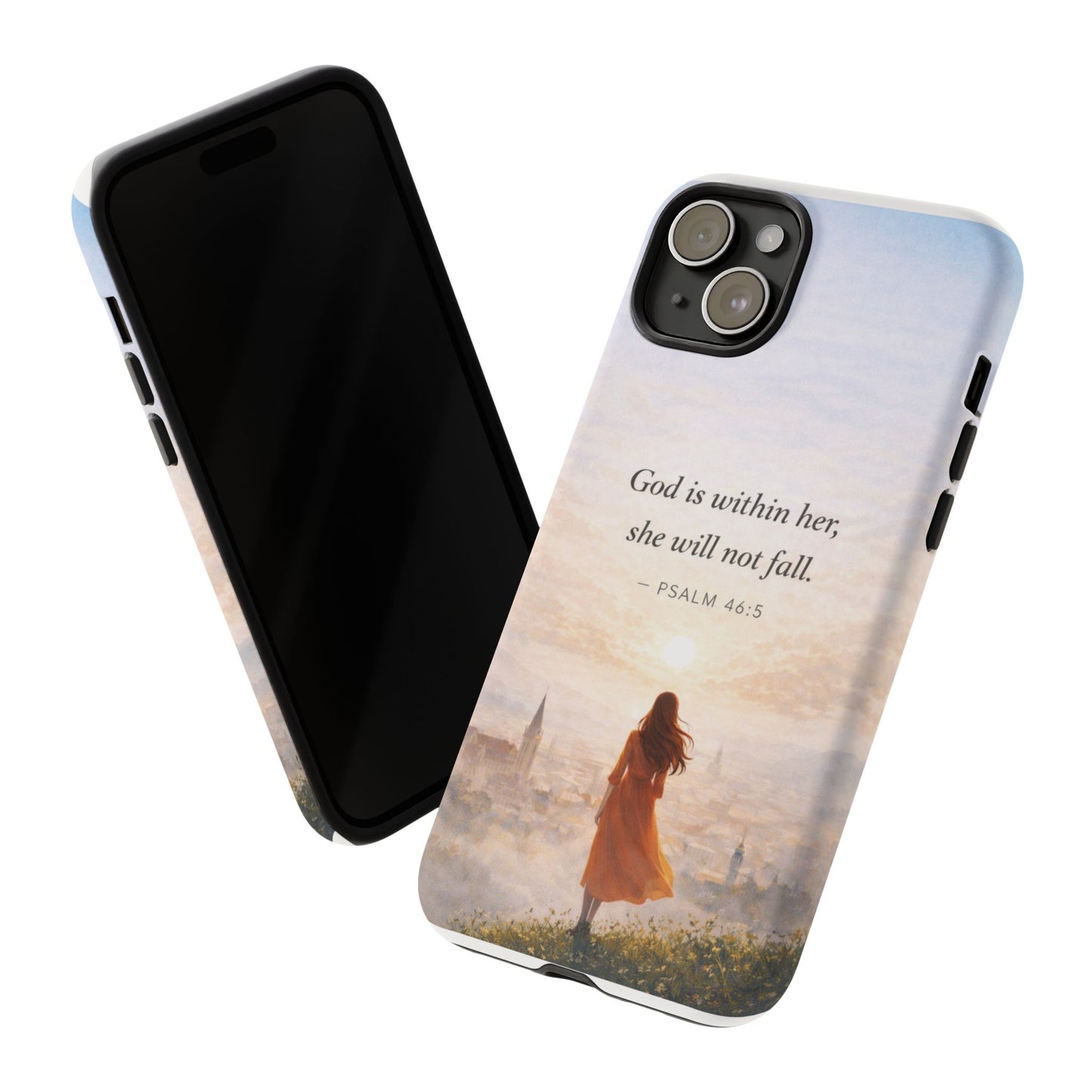 Inspirational Psalm 46:5 Phone Case — 'God is within her, she will not fall' Christian Phone Cover