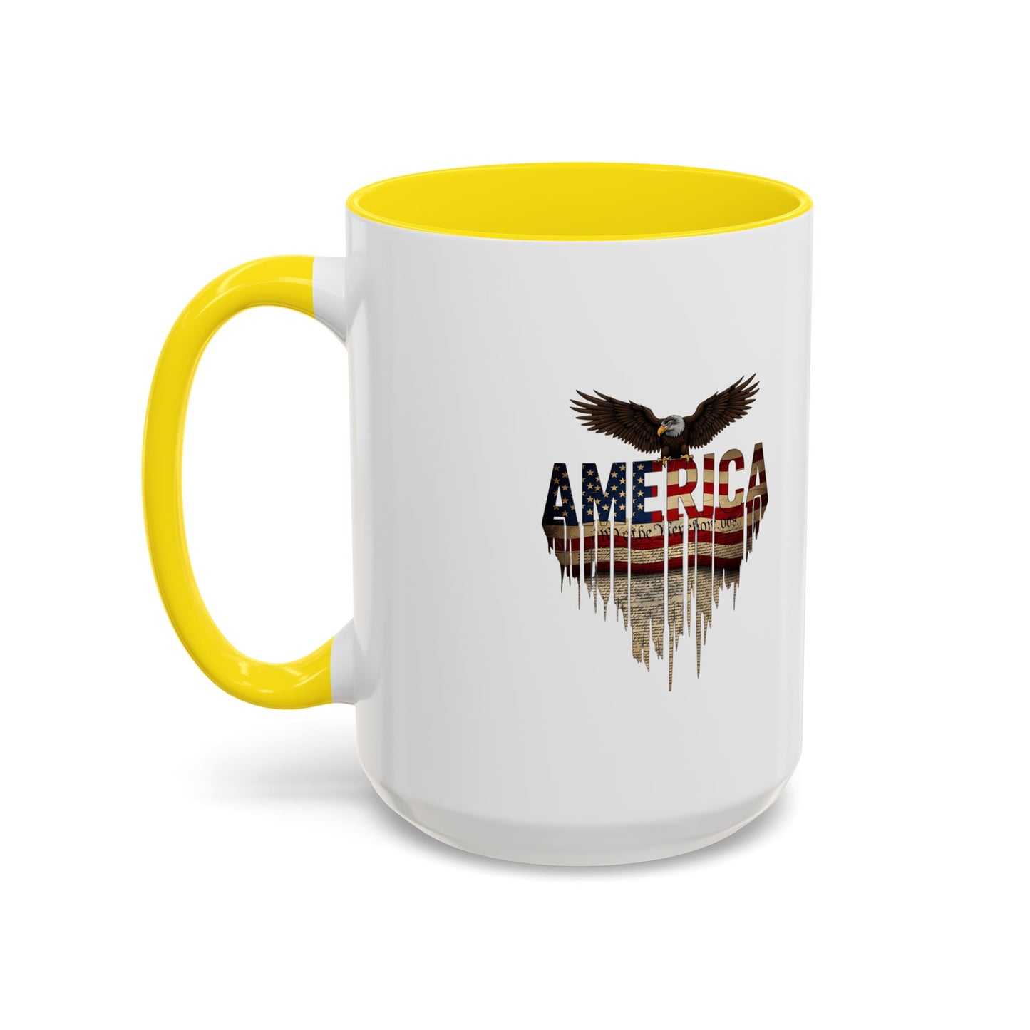 America Eagle Flag Accent Coffee Mug – Patriotic 11/15oz Ceramic