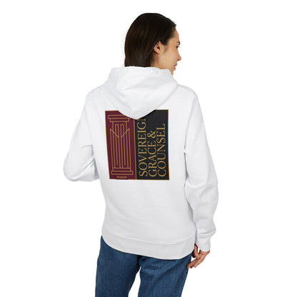 Sovereign Grace & Counsel Hoodie — Graphic Pullover with Regal Column Design
