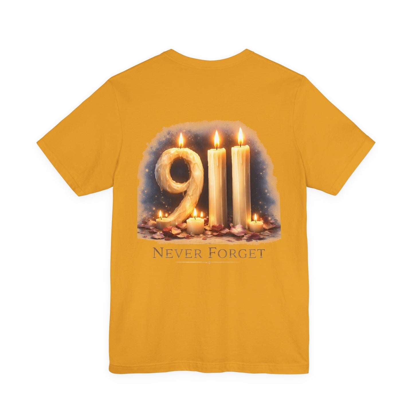 9/11 Never Forget T-Shirt – Memorial Candle Tribute Tee