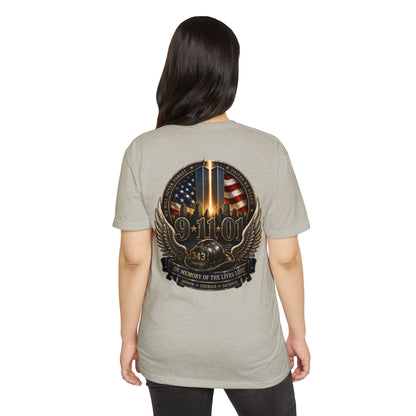 9/11 Memorial T-Shirt — In Memory of the Lives Lost Patriotic Firefighter Tribute