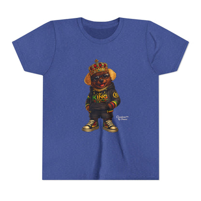 Youth Tee — 'Lil King' Crowned Bear Graphic Shirt
