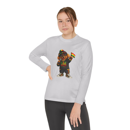 Youth Long Sleeve Tee — Black Lives Matter Kid Graphic with Rasta Flag