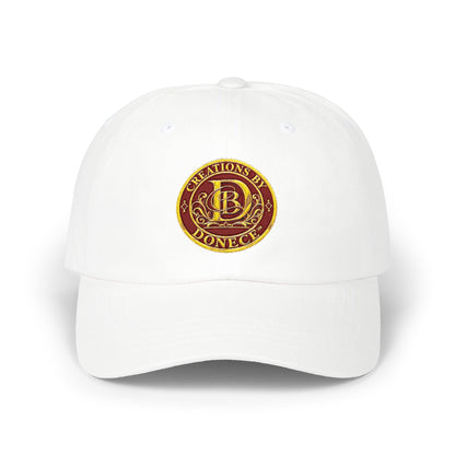 Embroidered Crest Dad Cap — Vintage Seal Monogram Baseball Hat