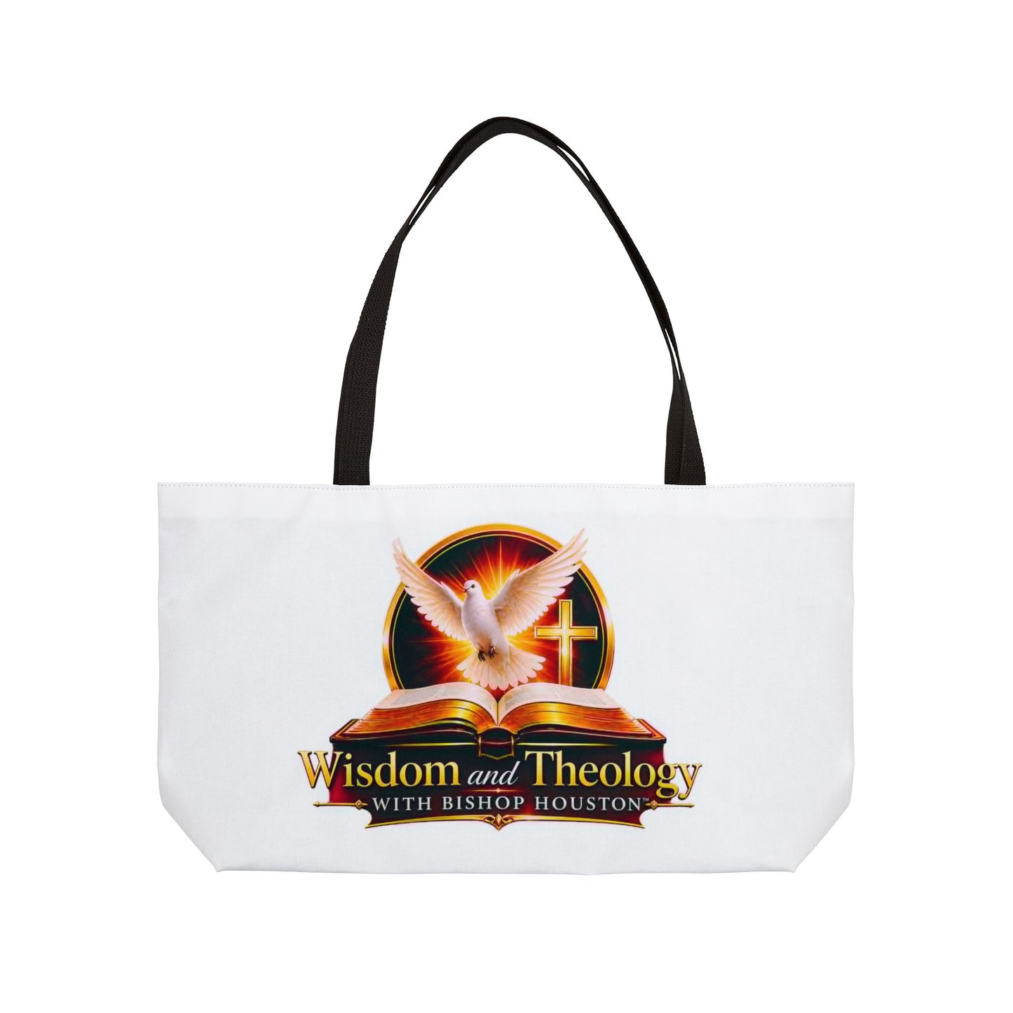 Weekender Tote — "Wisdom and Theology" Dove & Cross Christian Bible Bag