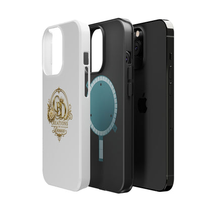 Magnetic Impact-Resistant Phone Case — Gold Floral Crest Logo