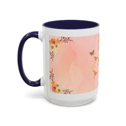 Mom Floral Accent Coffee Mug – Pink Butterfly Mother's Day Gift (11/15oz)