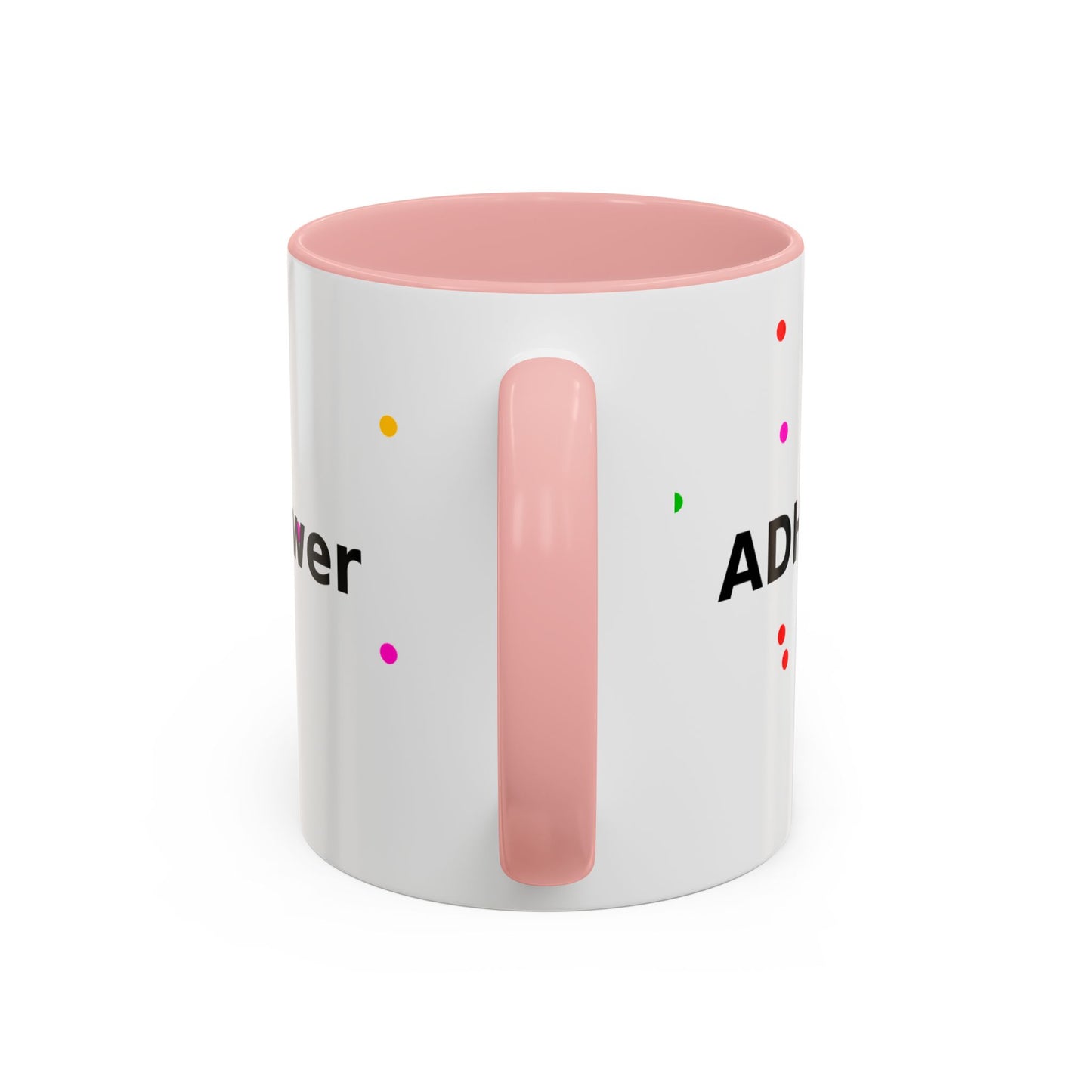 Accent Coffee Mug - "Coffee Is My Superpower" Funny Colorful Polka Dot Ceramic Mug (11/15oz)