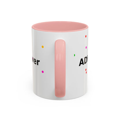 Accent Coffee Mug - "Coffee Is My Superpower" Funny Colorful Polka Dot Ceramic Mug (11/15oz)