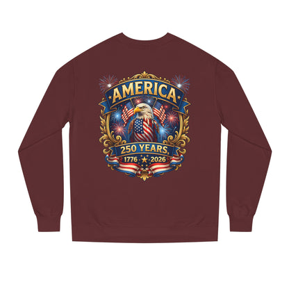 America 250 Years Crewneck Sweatshirt — 1776–2026 Patriotic Eagle Design