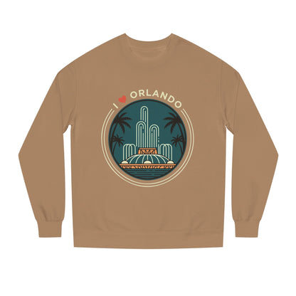 Orlando Fountain Crewneck Sweatshirt — Retro Palm Tree Cityscape
