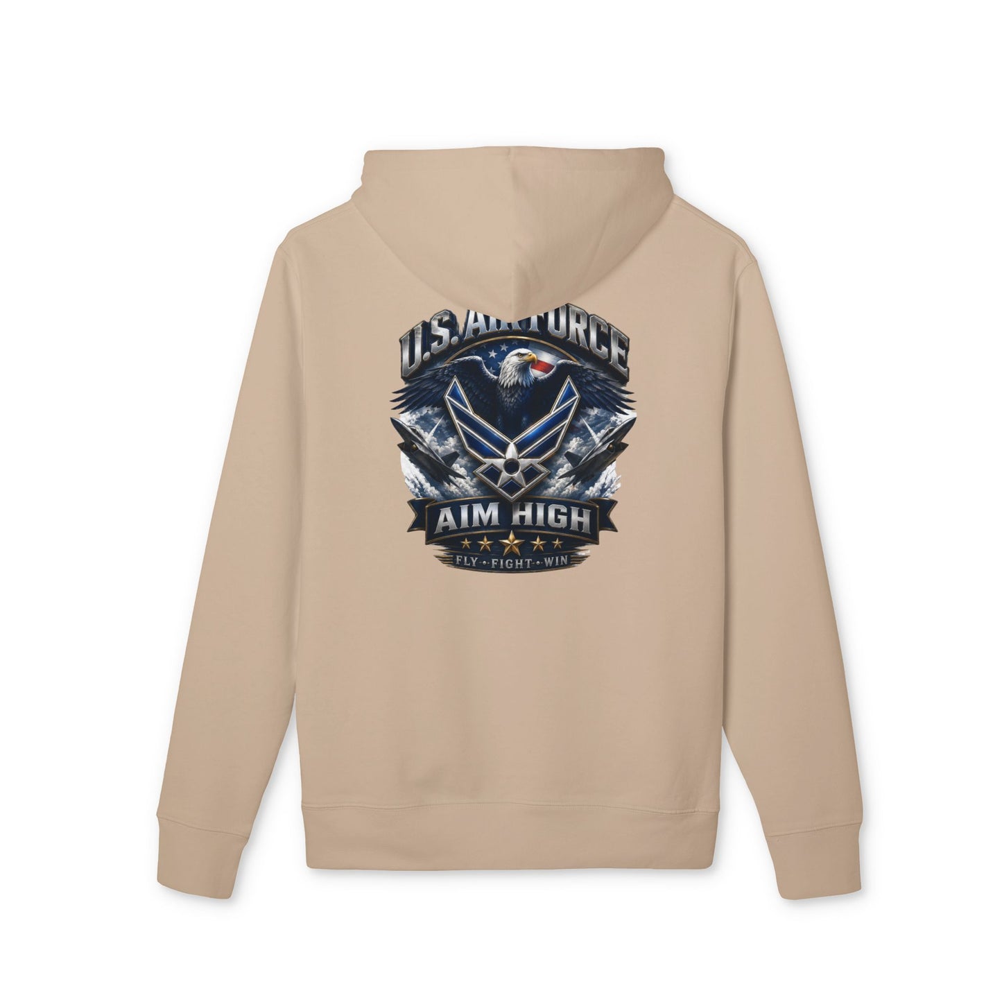 Air Force Hoodie - "Aim High" Vintage Military Crew Pullover