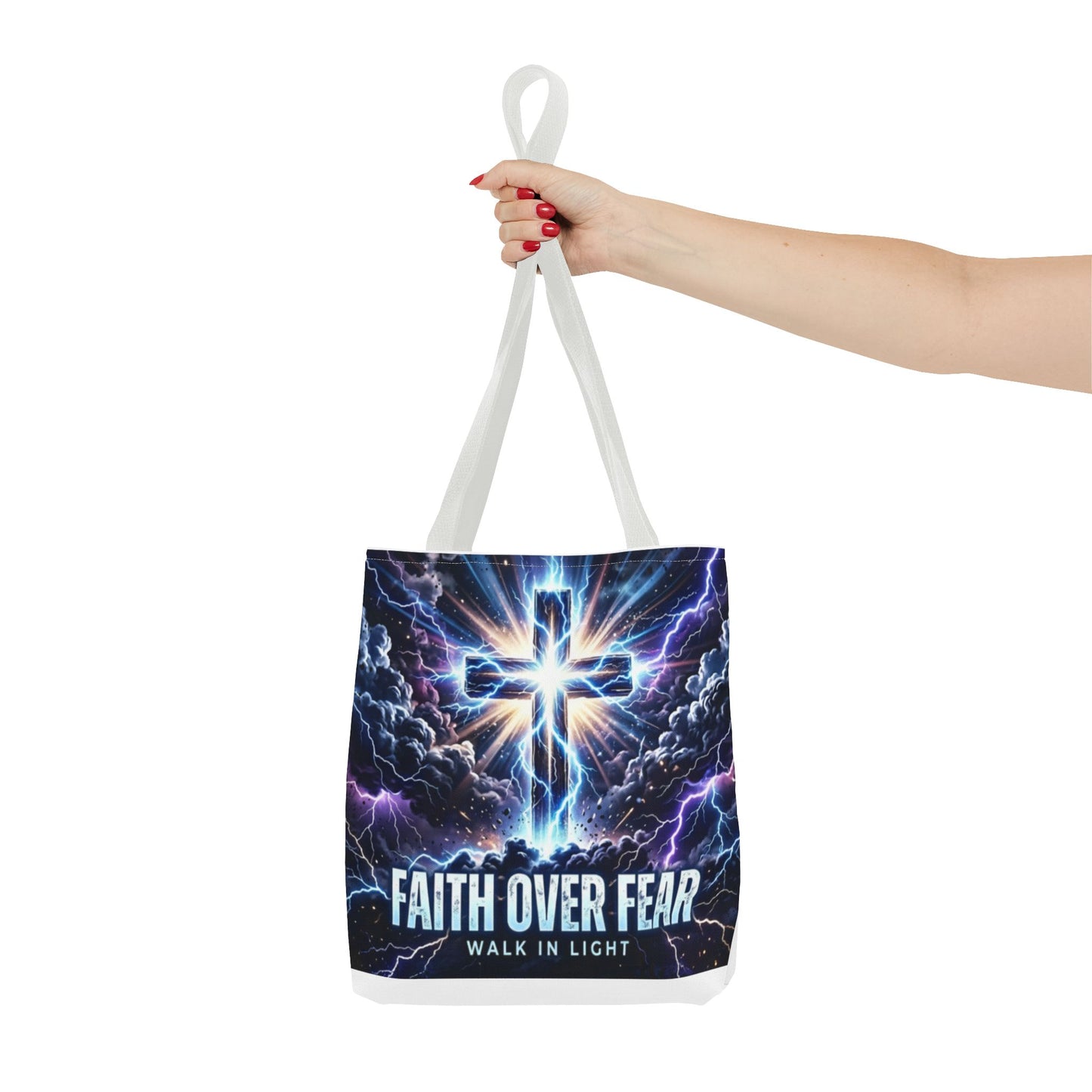 Faith Over Fear Cross Tote Bag