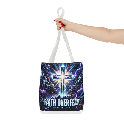 Faith Over Fear Cross Tote Bag