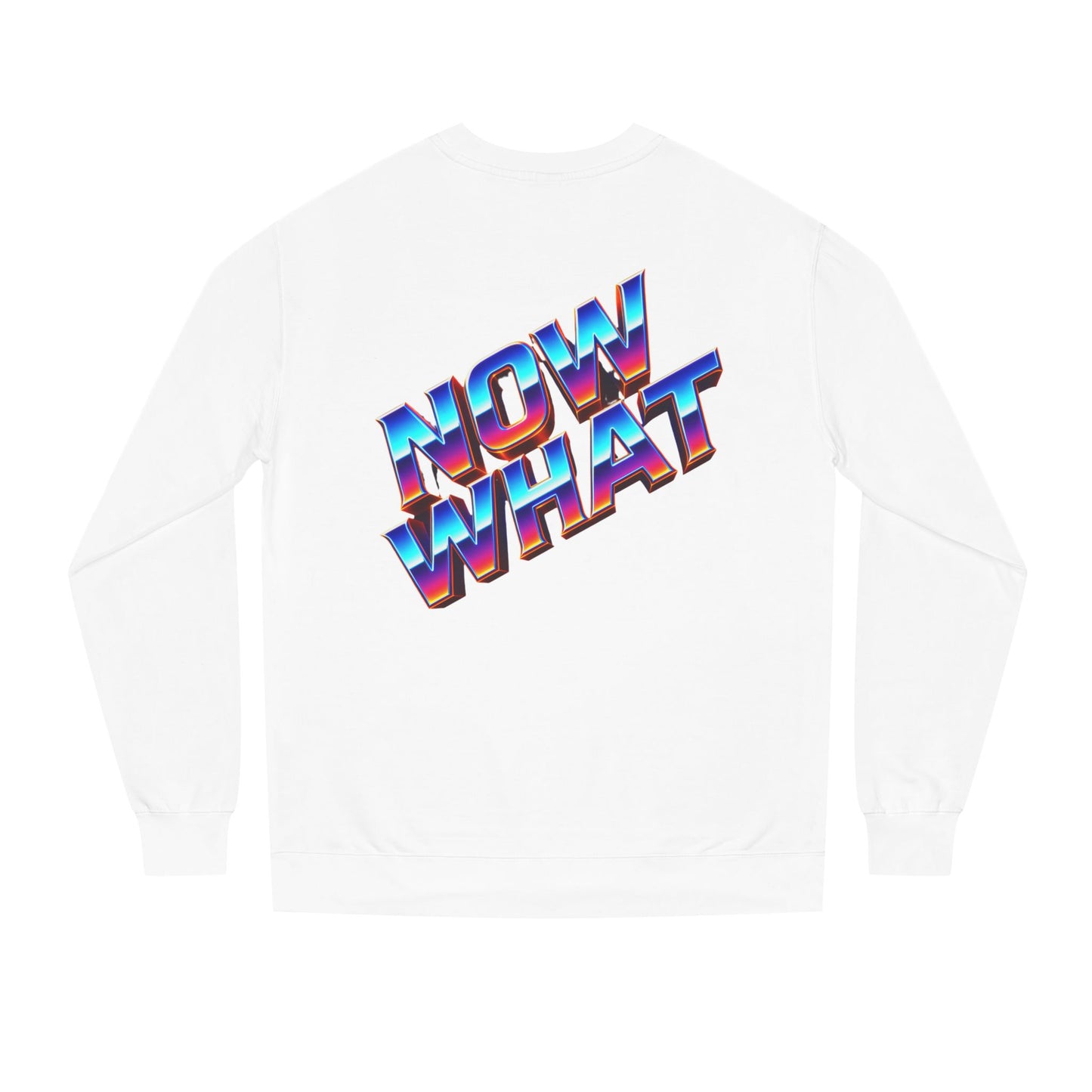 Now What Retro Sweatshirt — Bold 80s Gradient Graphic Crewneck