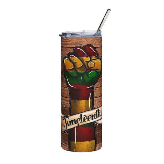 Juneteenth Fist Stainless Steel Tumbler — 20oz Pride Travel Cup