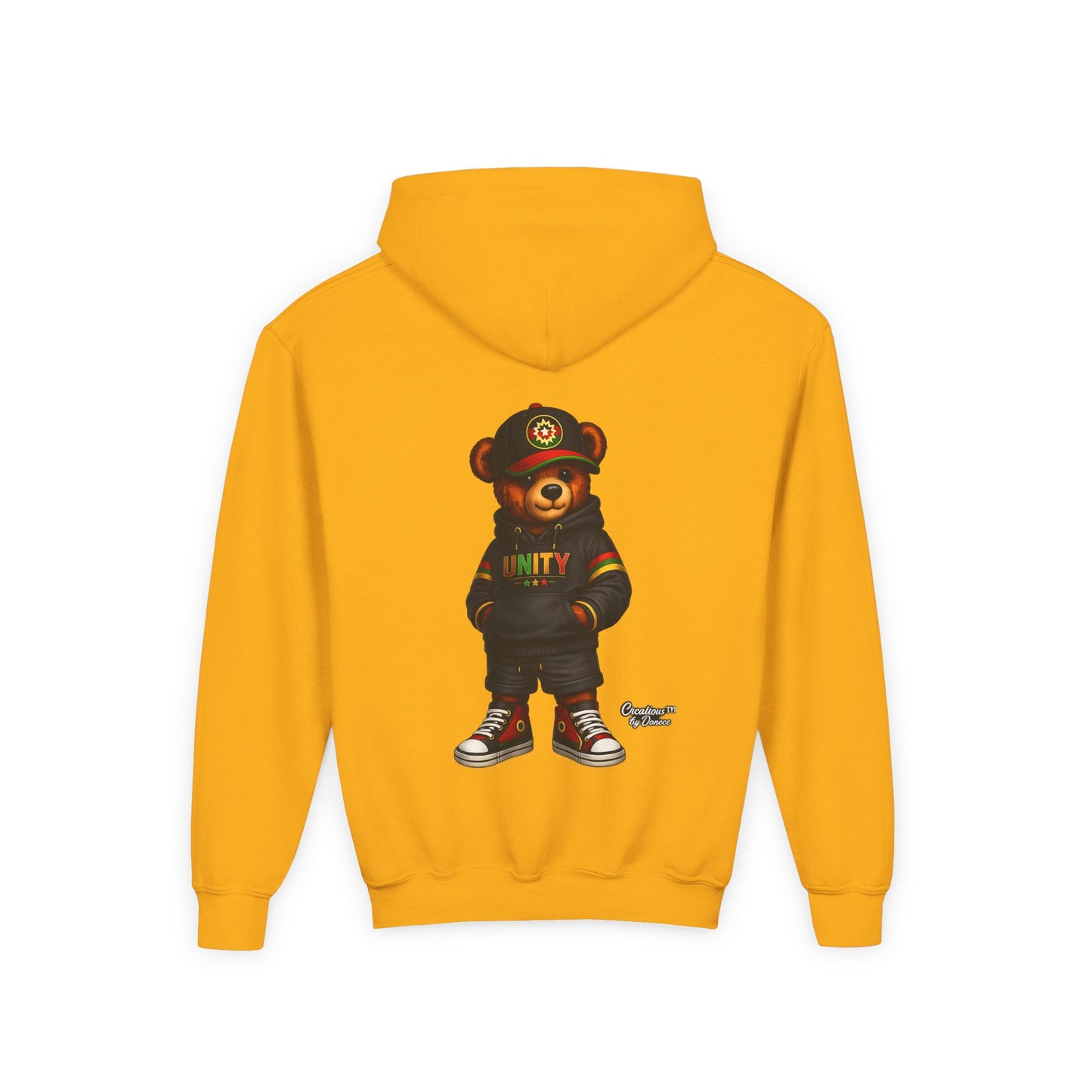 Youth Hoodie — Cool Streetwear Bear Graphic “UNITY”