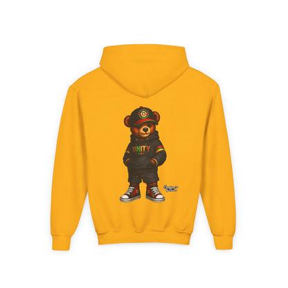 Youth Hoodie — Cool Streetwear Bear Graphic “UNITY”