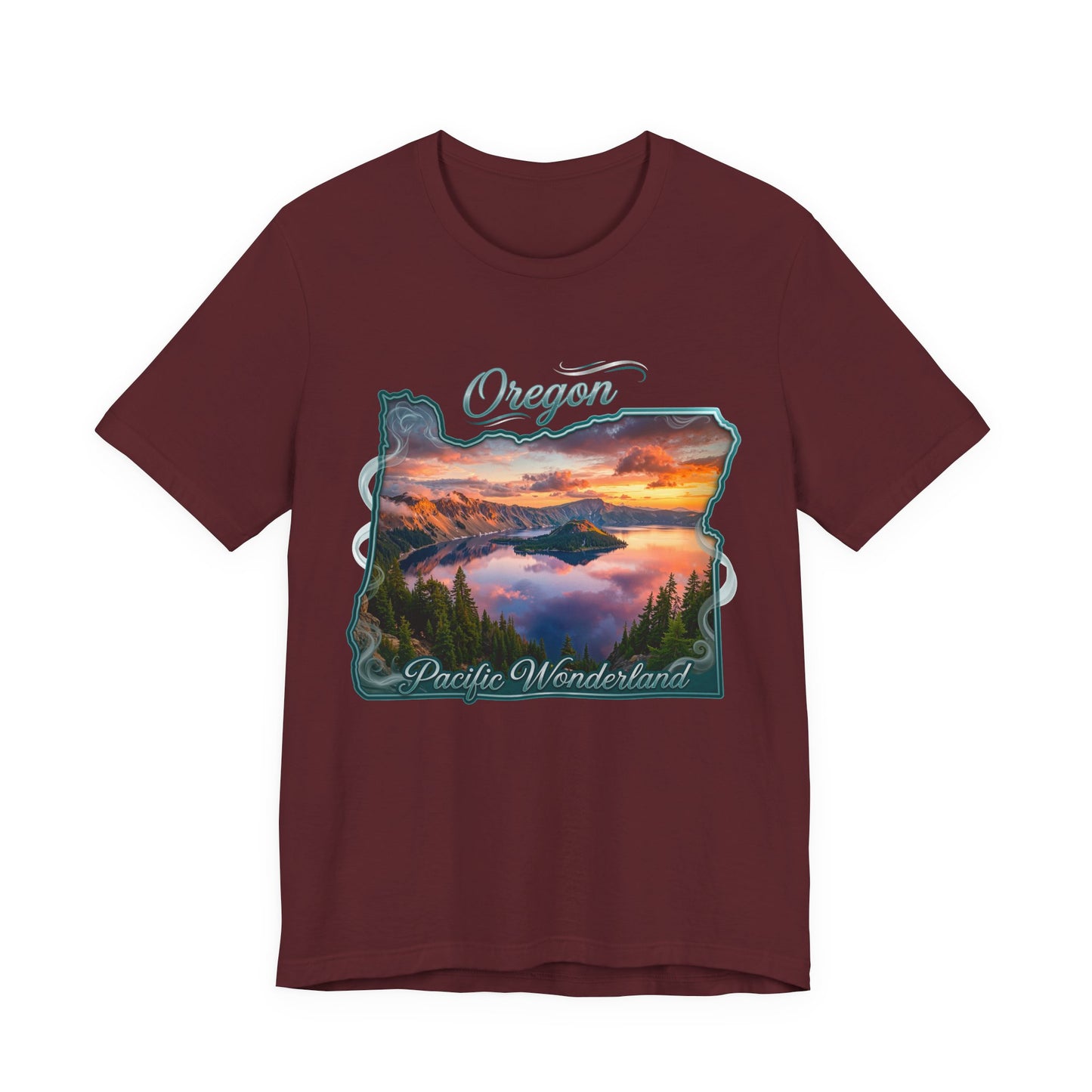Oregon Pacific Wonderland T‑Shirt — Scenic Sunset State Map Tee