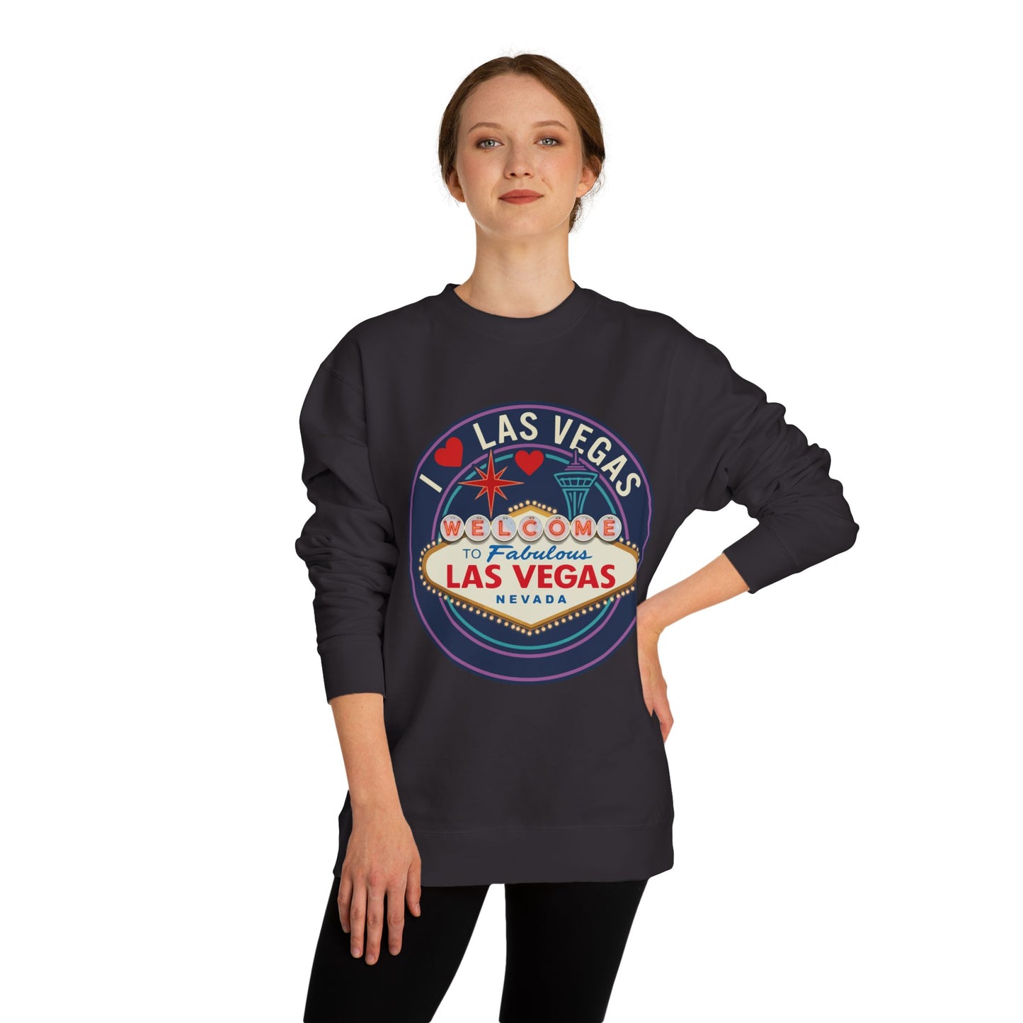 Las Vegas Welcome Sign Sweatshirt – Retro "I  Las Vegas" Crewneck