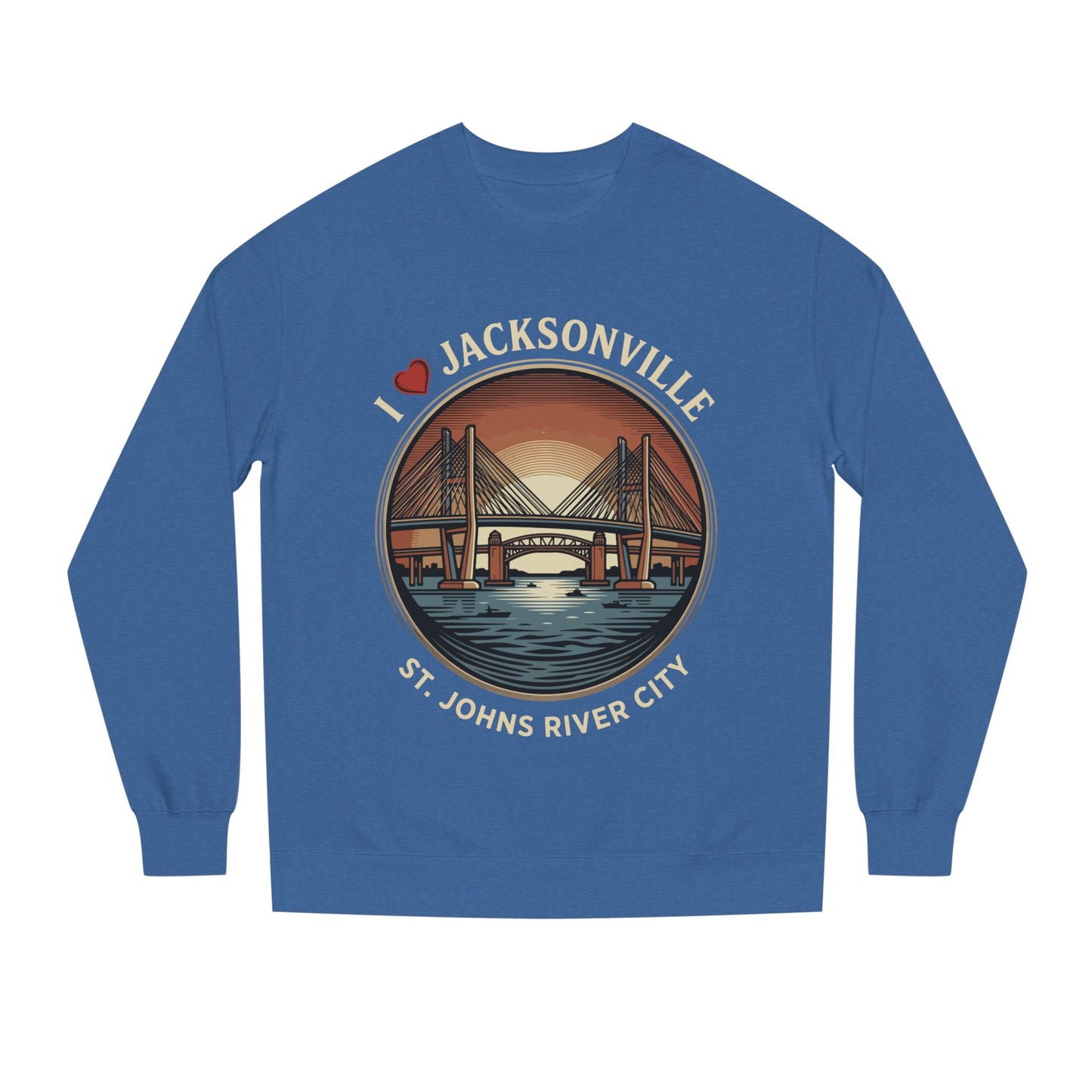 Jacksonville Crewneck Sweatshirt — I  Jacksonville St. Johns River City Graphic