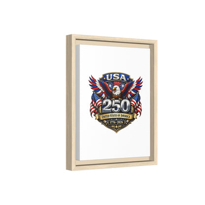 USA 250 Anniversary Framed Canvas — Patriotic Eagle 1776–2026 Wall Art