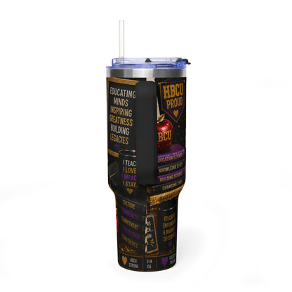 40oz Vacuum Tumbler — "Black Educators Matter" Insulated Travel Mug