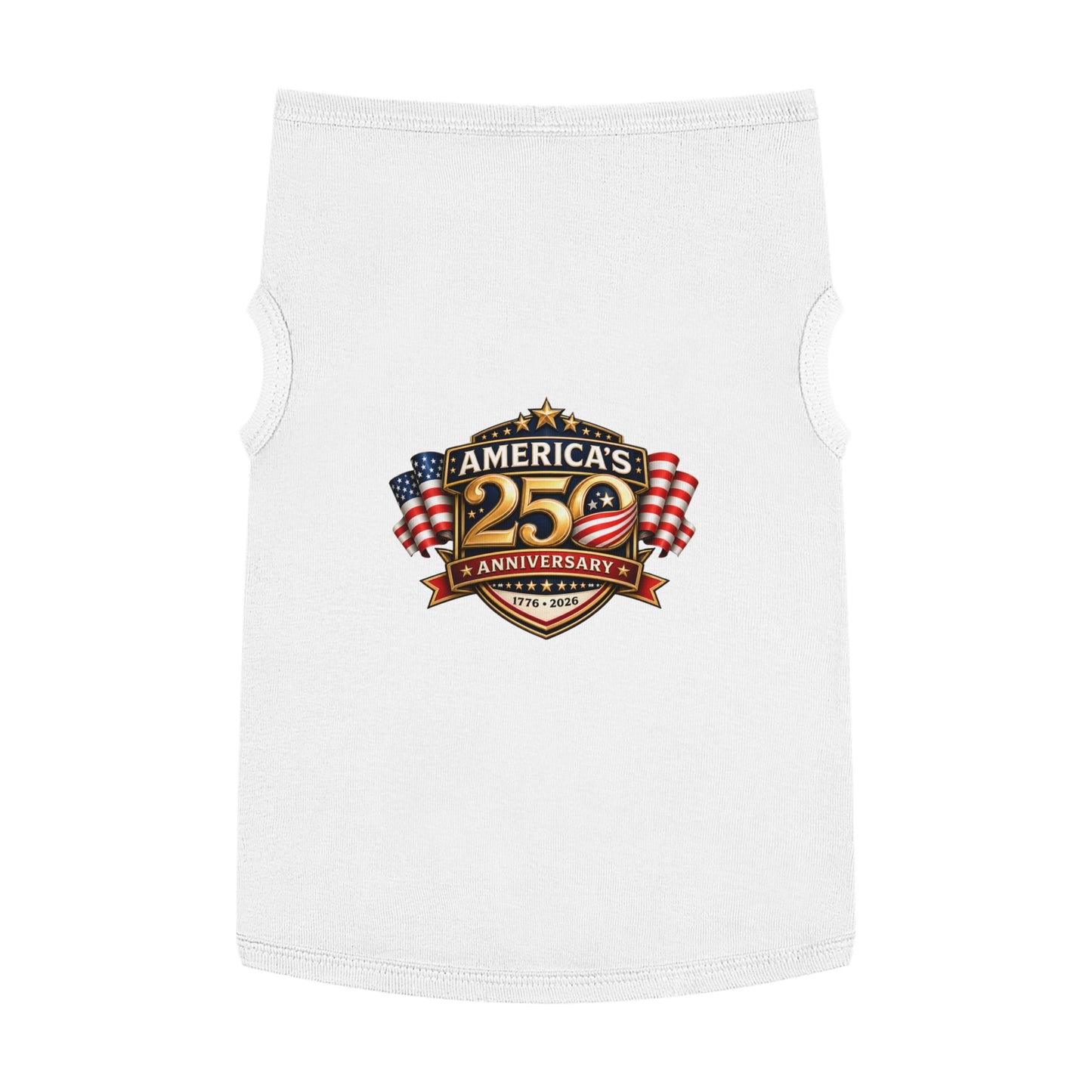Pet Tank Top — "America's 250th Anniversary" Patriotic Dog Shirt (1776–2026)
