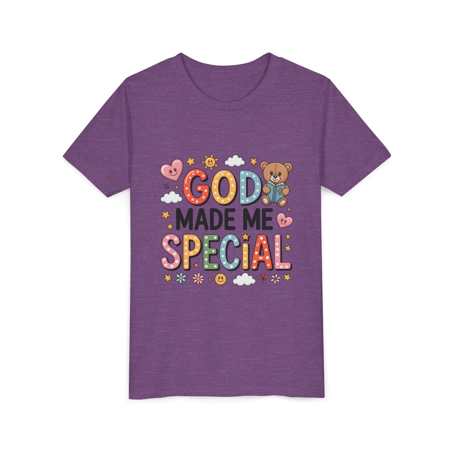 Youth Tee — "God Made Me Special" Cute Christian Kids T-Shirt