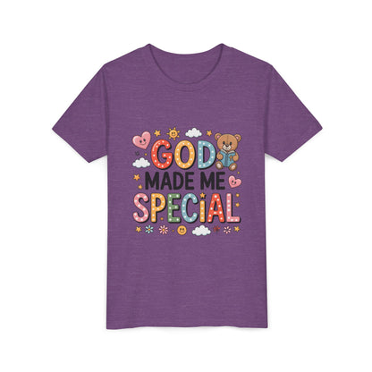 Youth Tee — "God Made Me Special" Cute Christian Kids T-Shirt